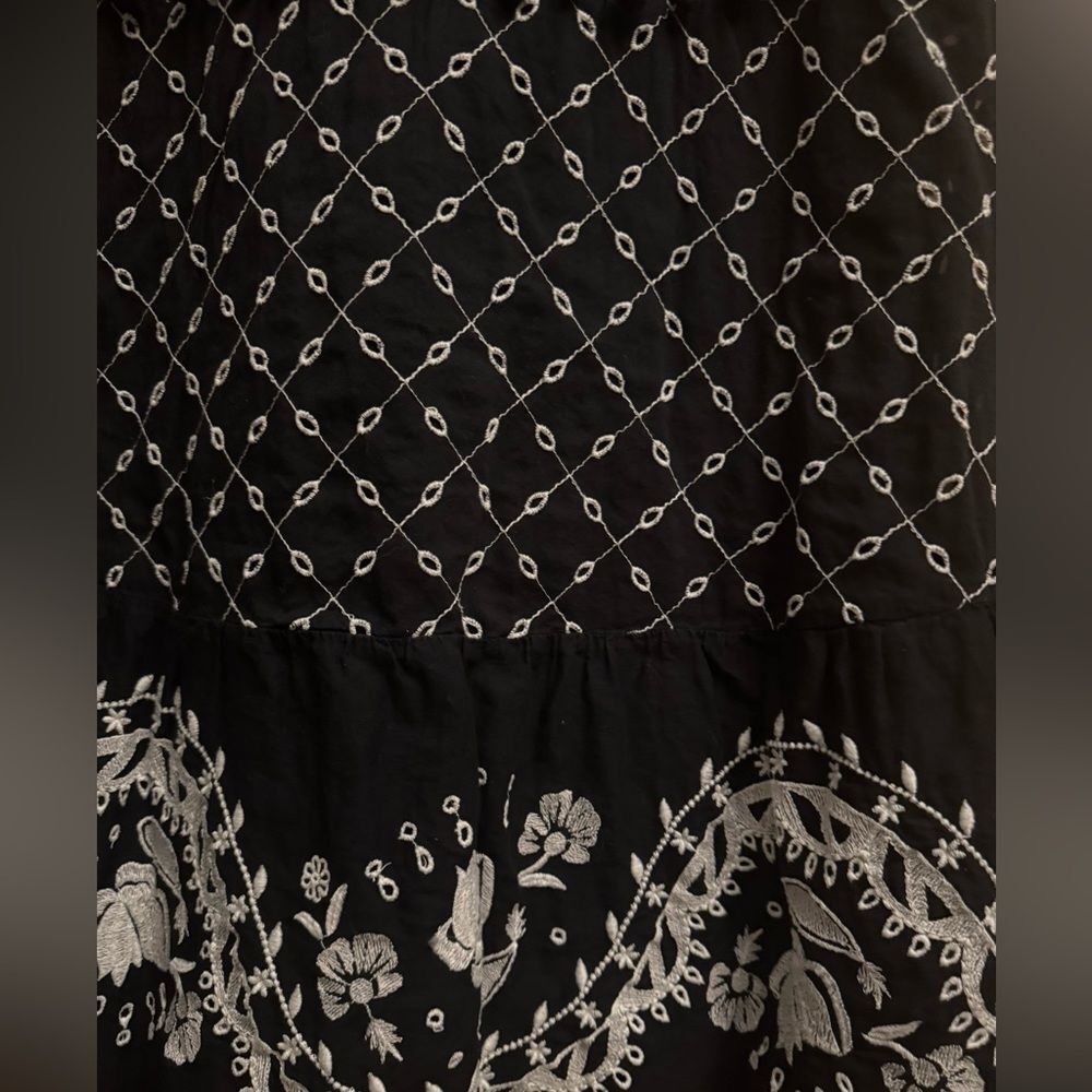 By Anthropologie Size 4 Marisol Off The Shoulder Embroidered Boho Midi Dress - Picture 4 of 16